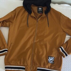 Eckō Unltd. Men's Full Zip Light Brown / Gold Hooded Jacket - XL